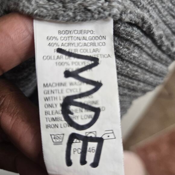 G.H. Bass & Co. Men Vtg Prep Gray Ribbed Knit Henley Sherpa L Collar Sweater XXL - Picture 9 of 11